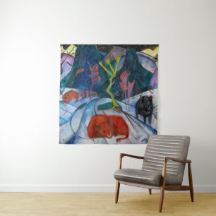 Bison in Winter   Franz Marc   Tapestry