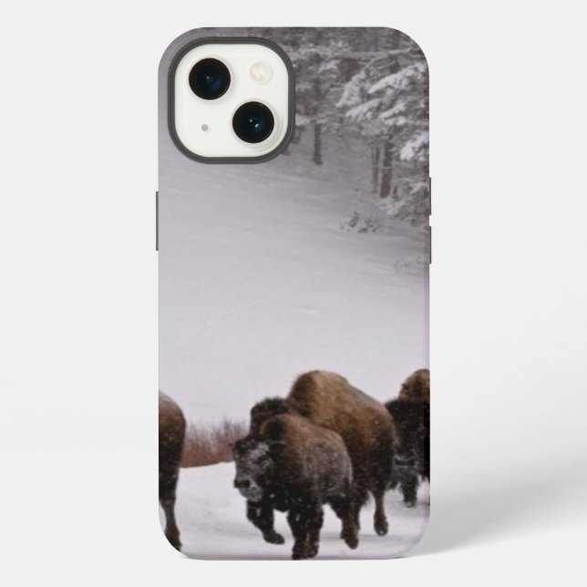 Bison in Winter iPhone Case (Back)