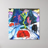 Bison in Winter, painting by Franz Marc