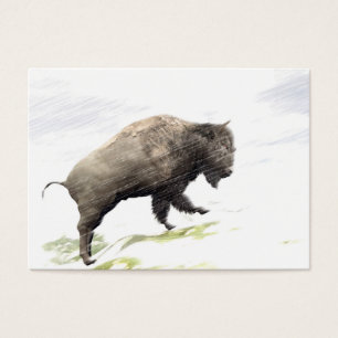Bison in winter storm