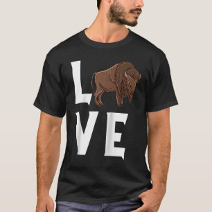 Bison Love Cow Buffalo National Park Western Wildl T-Shirt