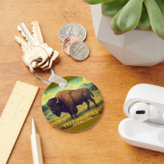 Bison of Yellowstone National Park, Wyoming Key Ring