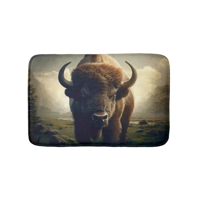 Bison Painting Bath Mat (Front)