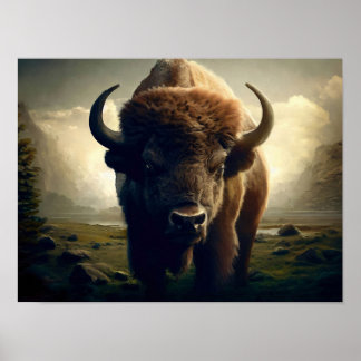 Bison Painting Poster