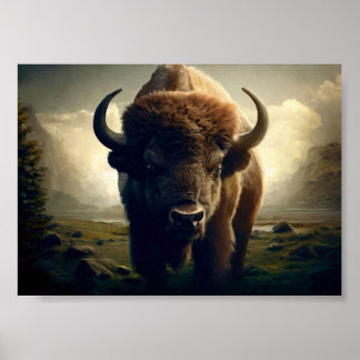 Bison Painting Poster