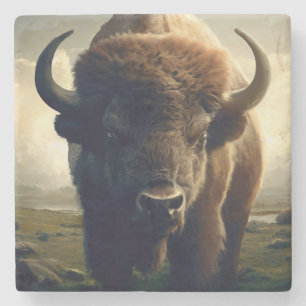 Bison Painting Stone Coaster