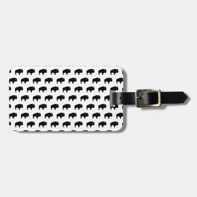 bison pattern luggage tag (Front Horizontal)