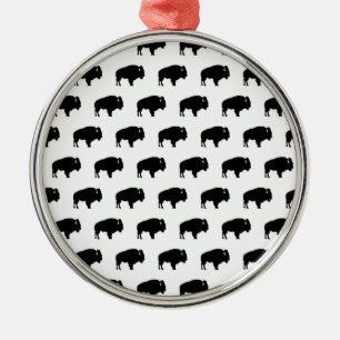 bison pattern metal tree decoration