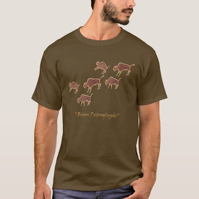Bison Petroglyphs T-Shirt (Front)