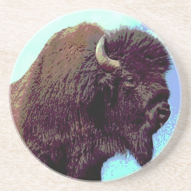 Bison Pop Art Coaster (Front)