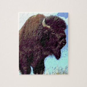 Bison Pop Art Jigsaw Puzzle