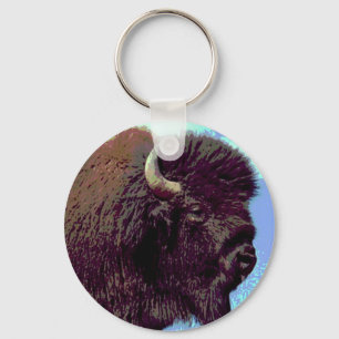 Bison Pop Art Key Ring