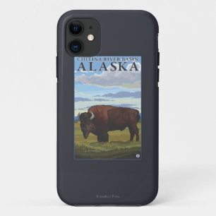 Bison Scene - Chitina River Basin, Alaska Case-Mate iPhone Case