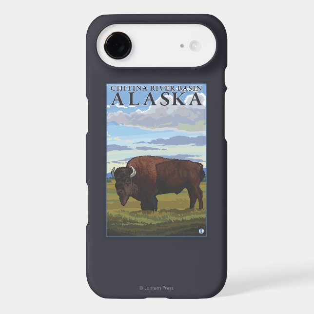 Bison Scene - Chitina River Basin, Alaska Case-Mate iPhone Case (Back)