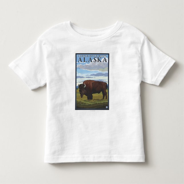 Bison Scene - Copper River Basin, Alaska Toddler T-Shirt (Front)