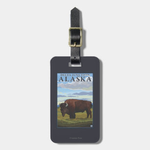 Bison Scene - Delta Junction, Alaska Luggage Tag