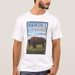 Bison Scene - Delta Junction, Alaska T-Shirt