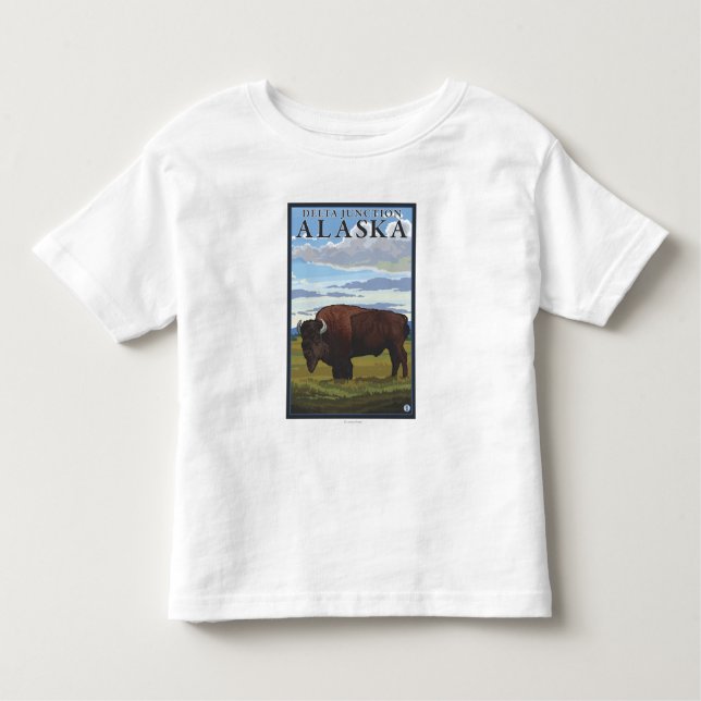 Bison Scene - Delta Junction, Alaska Toddler T-Shirt (Front)