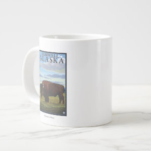 Bison Scene - Fairwell, Alaska Large Coffee Mug