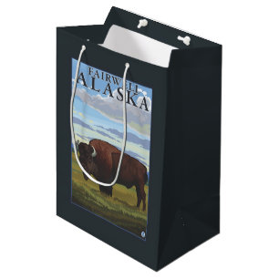 Bison Scene - Fairwell, Alaska Medium Gift Bag
