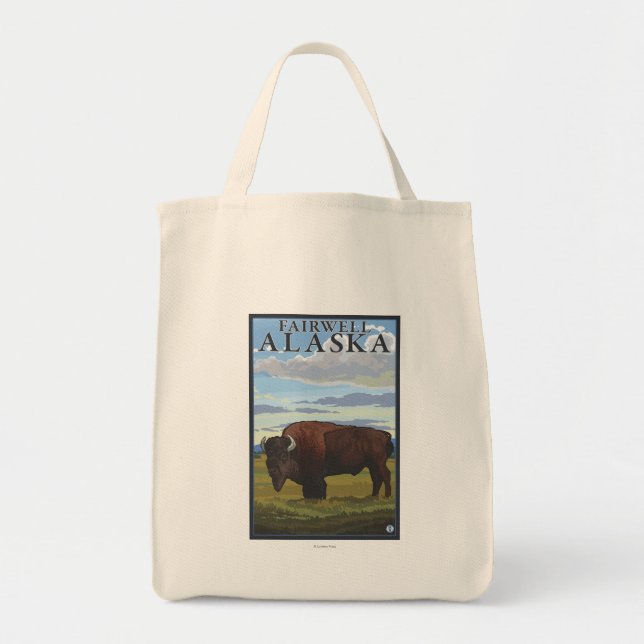 Bison Scene - Fairwell, Alaska Tote Bag (Front)