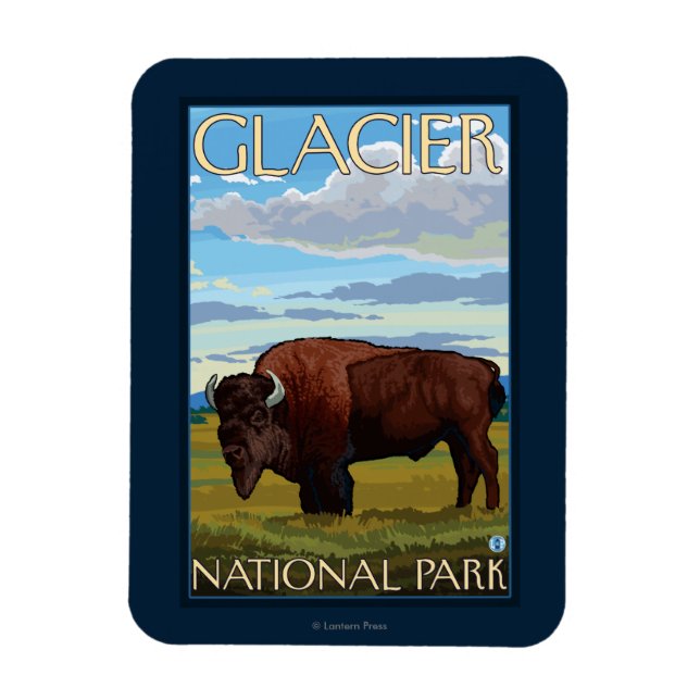 Bison Scene - Glacier National Park, MT Magnet (Vertical)
