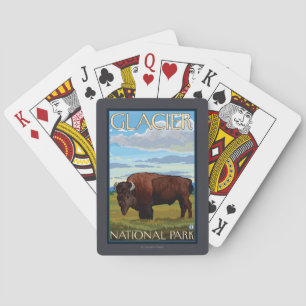 Bison Scene - Glacier National Park, MT Playing Cards