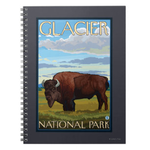 Bison Scene - Glacier National Park, MT Spiral Notebook