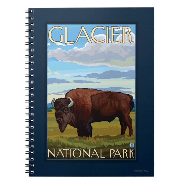 Bison Scene - Glacier National Park, MT Spiral Notebook (Front)