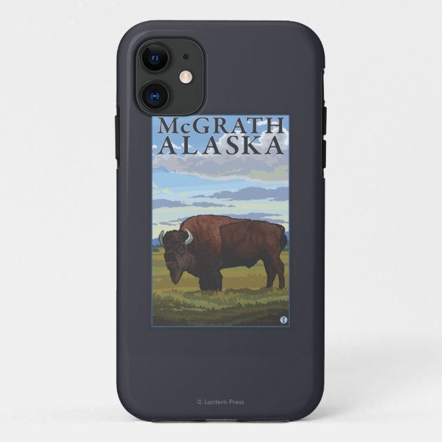 Bison Scene - McGrath, Alaska Case-Mate iPhone Case (Back)