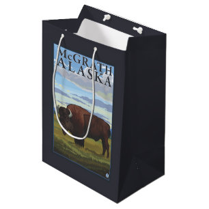 Bison Scene - McGrath, Alaska Medium Gift Bag