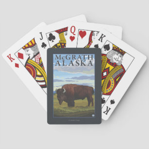 Bison Scene - McGrath, Alaska Playing Cards
