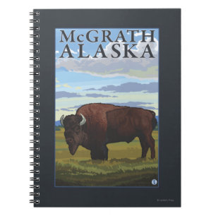 Bison Scene - McGrath, Alaska Spiral Notebook