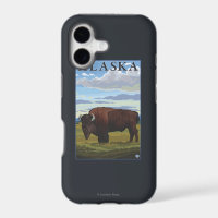 Bison Scene- Vintage Travel Poster