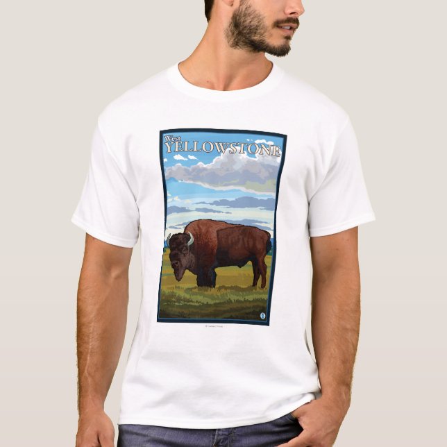 Bison Scene - West Yellowstone, Montana T-Shirt (Front)