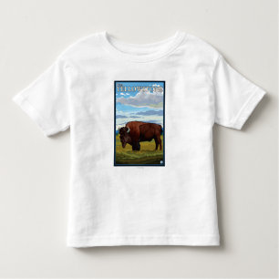 Bison Scene - West Yellowstone, Montana Toddler T-Shirt
