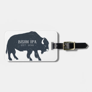Bison Silhouette Customisable Luggage Tag
