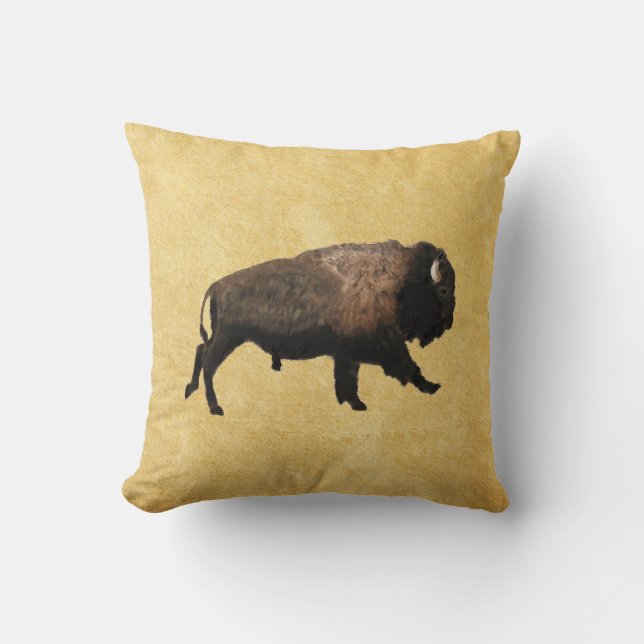 Bison Throw Pillow (Front)