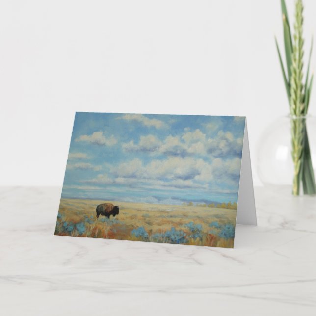 Bison Under a Big Sky Fine Art All Occasion Card (Front)