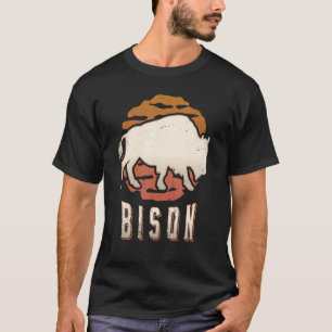 Bison Vintage Retro Classic Animal Sunset T-Shirt