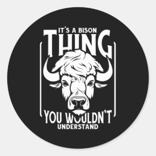 Bison Wildlife Animal American Bison Classic Round Sticker