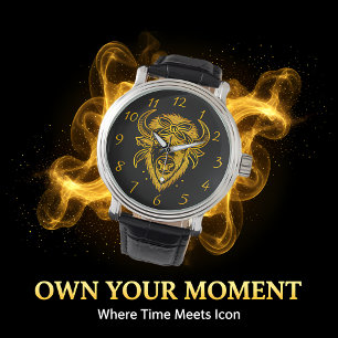 Bison With Bandanna in Graphic Style Artwork Watch