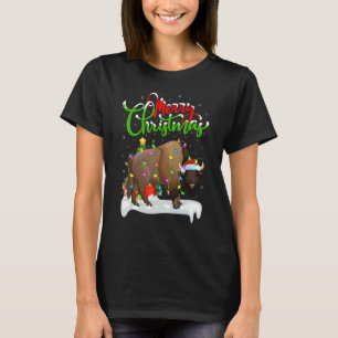 Bison Xmas Decorations Santa Bison Christmas T-Shirt