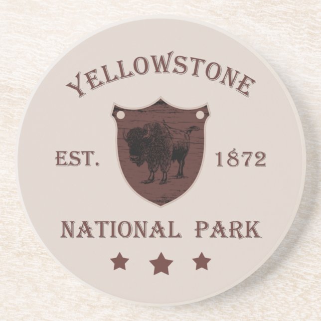 Bison Yellowstone National Park Coaster (Front)