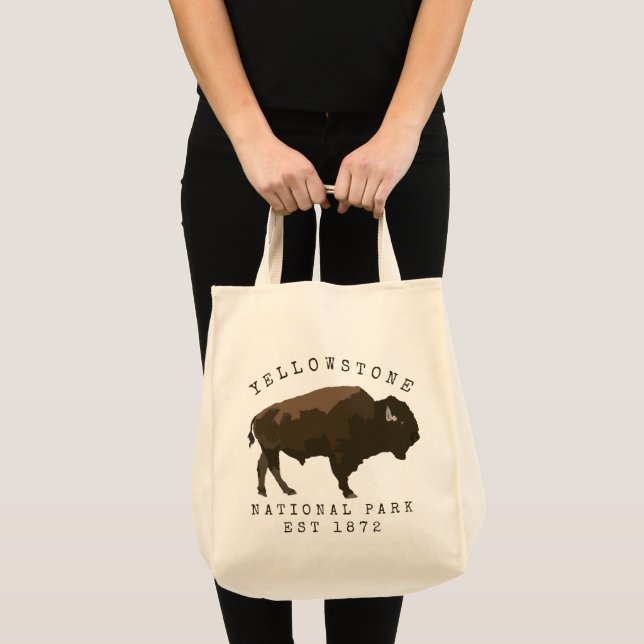 Bison Yellowstone National Park Established Dated Tote Bag (Front (Product))