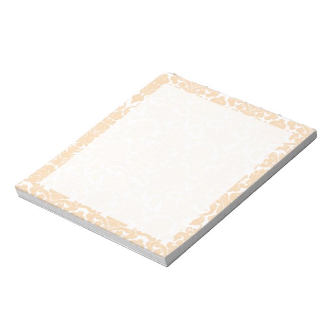 Bisque Colour Damask Pattern Notepad (Rotated)