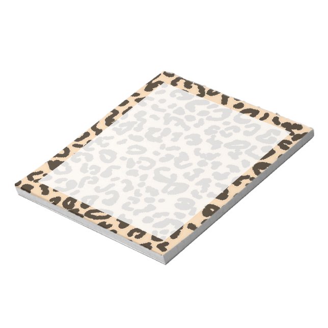 Bisque Colour Leopard Animal Print Notepad (Rotated)