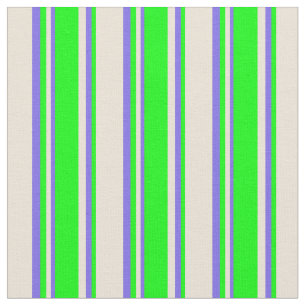 Bisque, Lime, and Medium Slate Blue Stripes Fabric