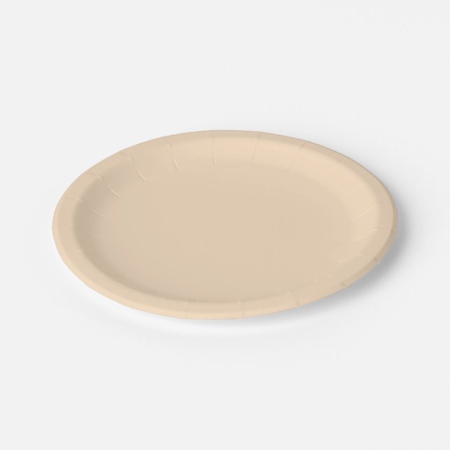 Bisque  (solid colour)  paper plate (Angled)
