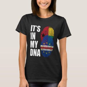 Bissau Guinean And Cabo Verdean Mix DNA Flag Herit T-Shirt
